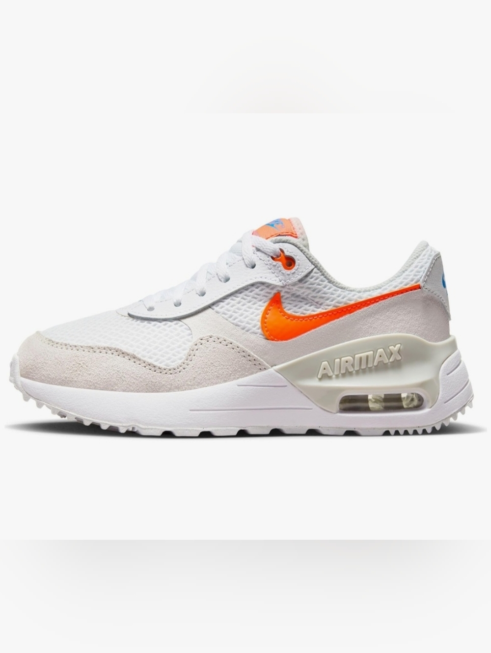 Nike White and Bright Orange Air Max Low-Top Sneaker NEW